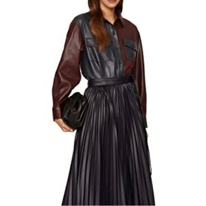 Peter Som Collective RTR Design Collective Faux Leather Shacket, Multicolored, 0